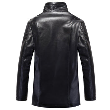 Men’s Black Genuine Sheepskin Sherpa Shearling Faux Fur Lined Casual Fashionable Smooth Slim Fit Zip-Up Leather Jacket