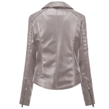 Women’s Beige Biker Genuine Sheepskin Quilted Sleeves Moto Racer Outfit Rider Smooth Retro Slim Fit Leather Jacke