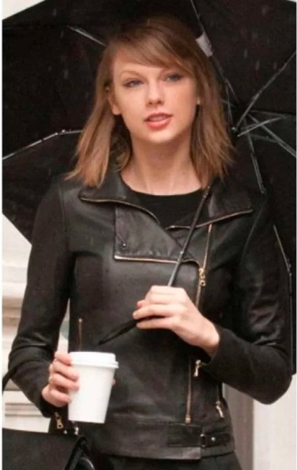 taylor swift black leather jacket