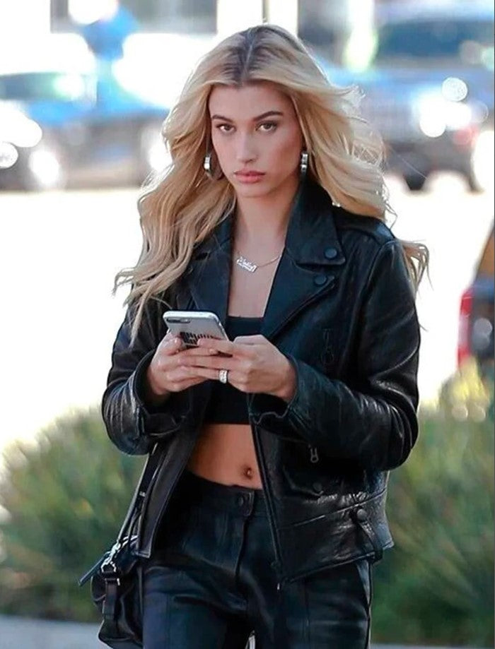 elegant leather jacket womens