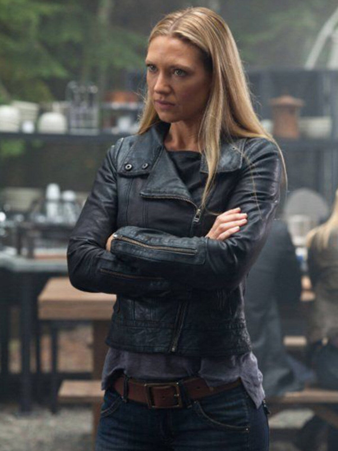 Anna Torv Black Leather Jacket