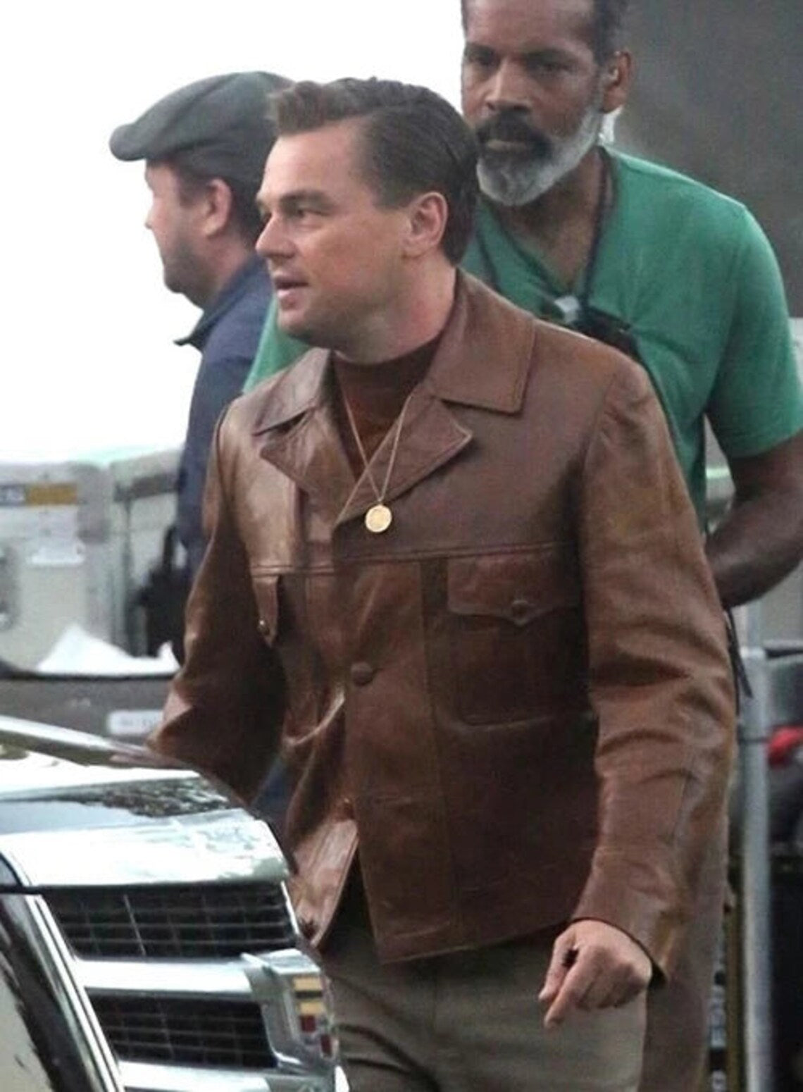 leonardo dicaprio brown leather jacket