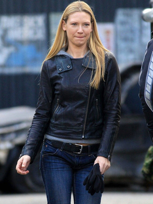 Anna Torv Black Leather Jacket