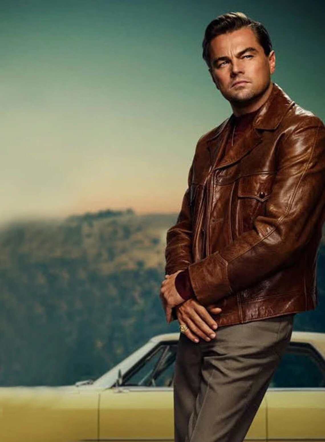 leonardo dicaprio brown leather jacket