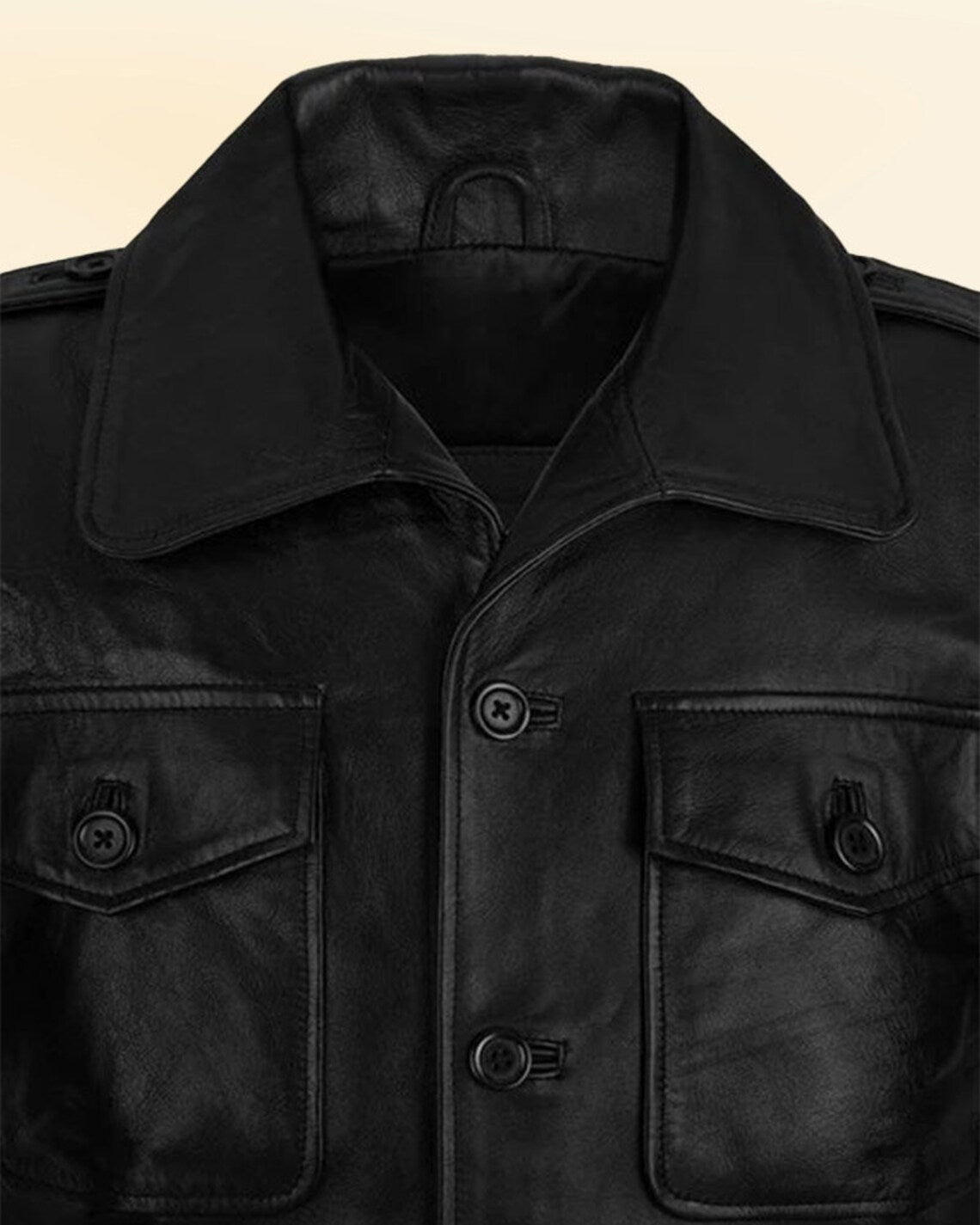 brad pitt Black leather jacket