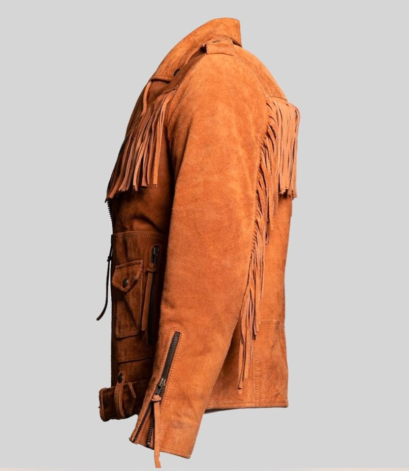 suede fringe biker jacket