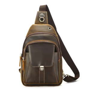 Men’s Handmade Genuine Leather Crossbody Sling Chest Bag