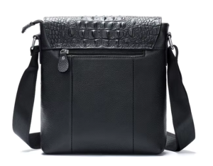 Men’s Crocodile Leather Satchel Crossbody Bag - Image 5