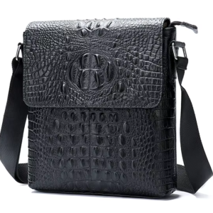 Men’s Crocodile Leather Satchel Crossbody Bag