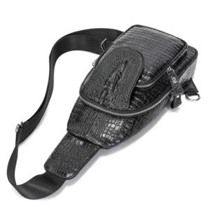 Men’s Genuine Leather Sling Chest Bag - Image 4