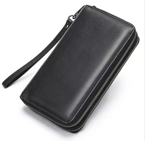 Men’s Leather Clutch Wallet – Double Zip
